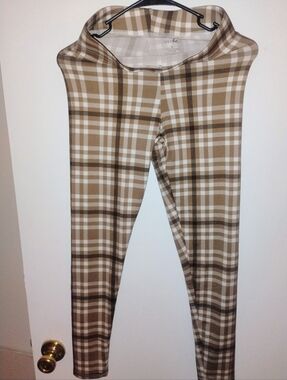 Just Be Girls' Brown Plaid Leggings